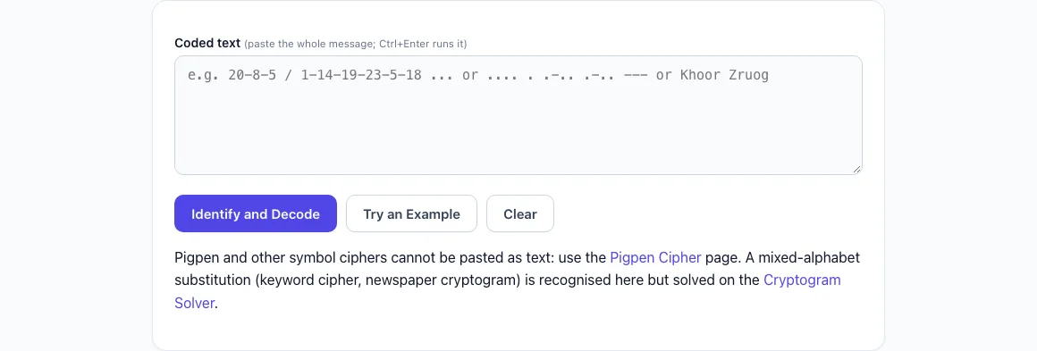 Cipher decoder example